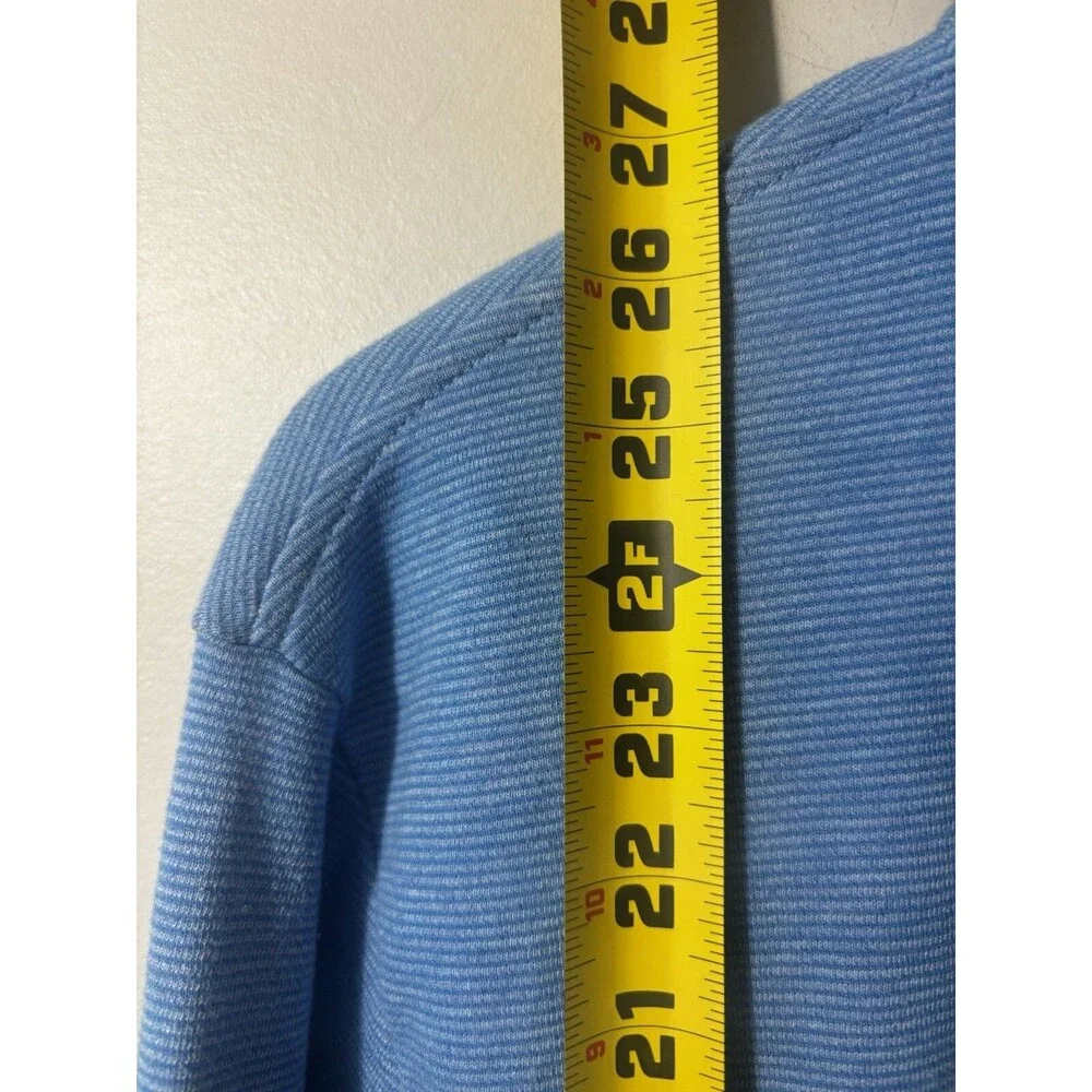 Vineyard Vines Men’s 1/4 Zip Long Sleeve Blue Stripe Cotton Sweater Med Preppy